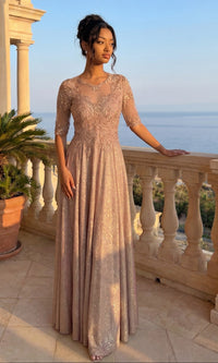 Champagne Gold Chicas Long Mother of the Bride Dress J006