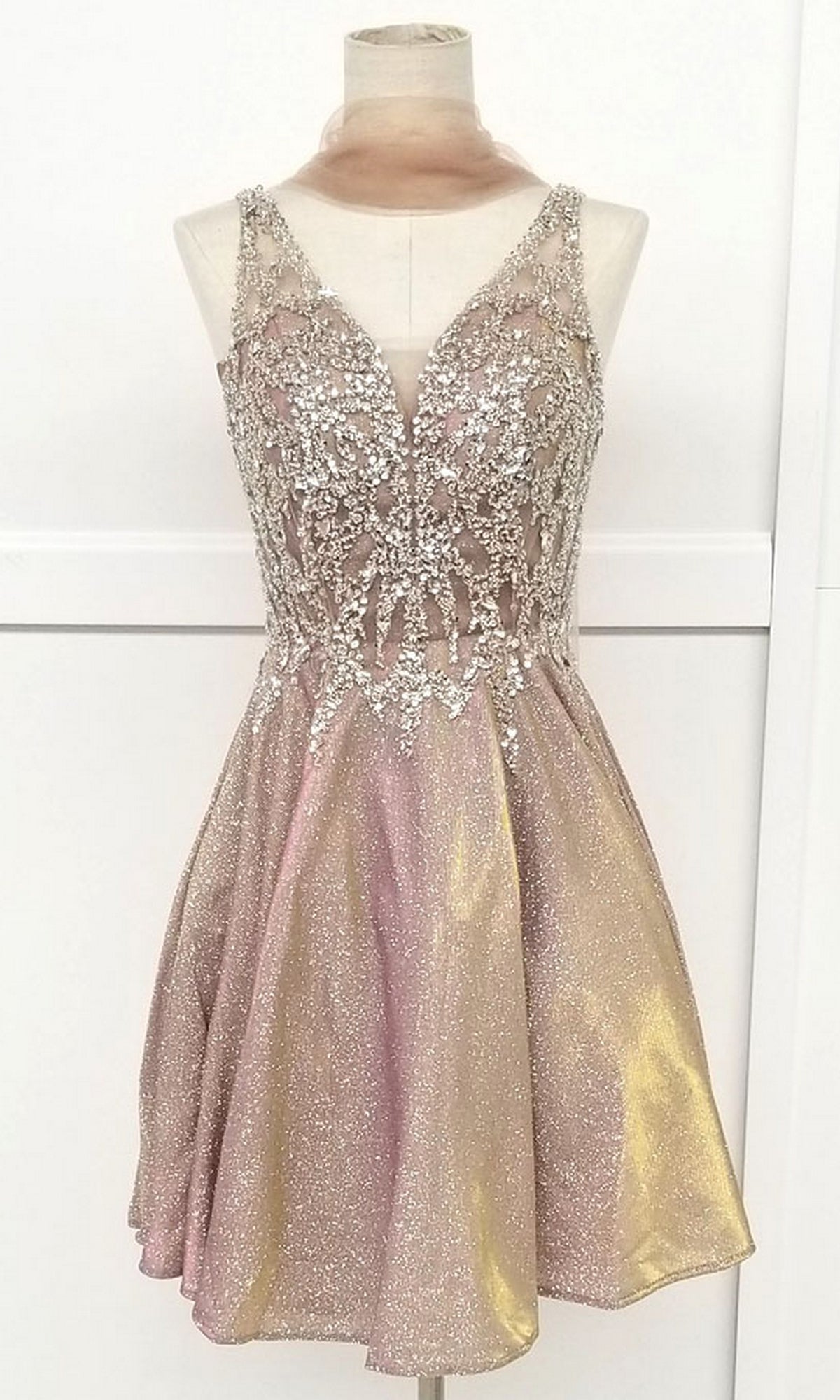 Butterfly Floor-Length Long Chic Style Fabric Dress J009 by Chicas XL / Rose Gold Butterfly Floor-Length Long Chic Style Fabric Dress J009 by Chicas XL / Rose Gold