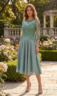 Sage Chicas Midi Wedding Guest Dress J040