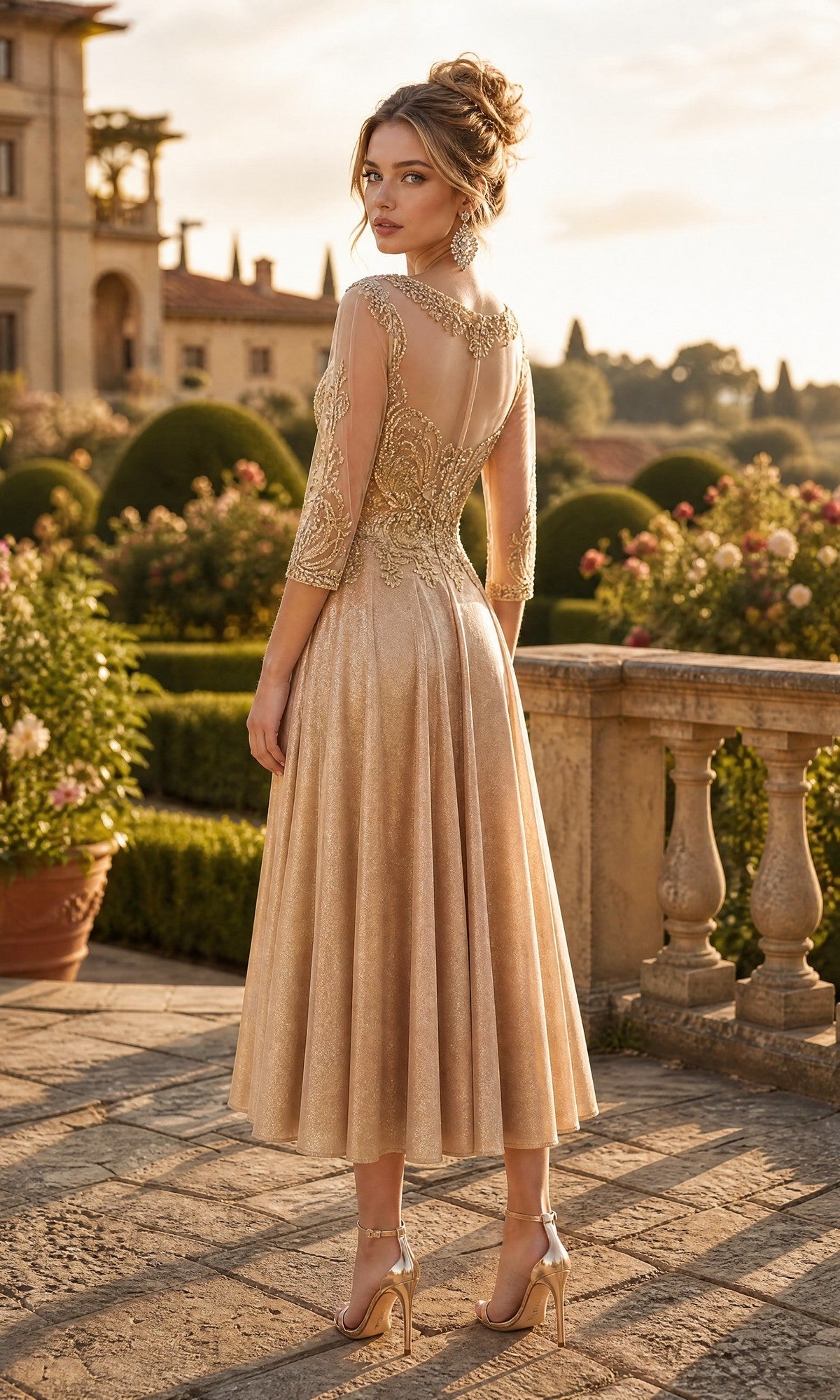 Chicas Midi Wedding Guest Dress J040