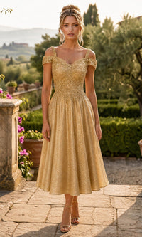 Champagne Chicas Long Wedding Guest Dress J049