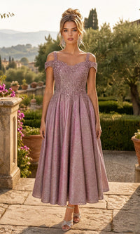 Rose Gold Chicas Long Wedding Guest Dress J049
