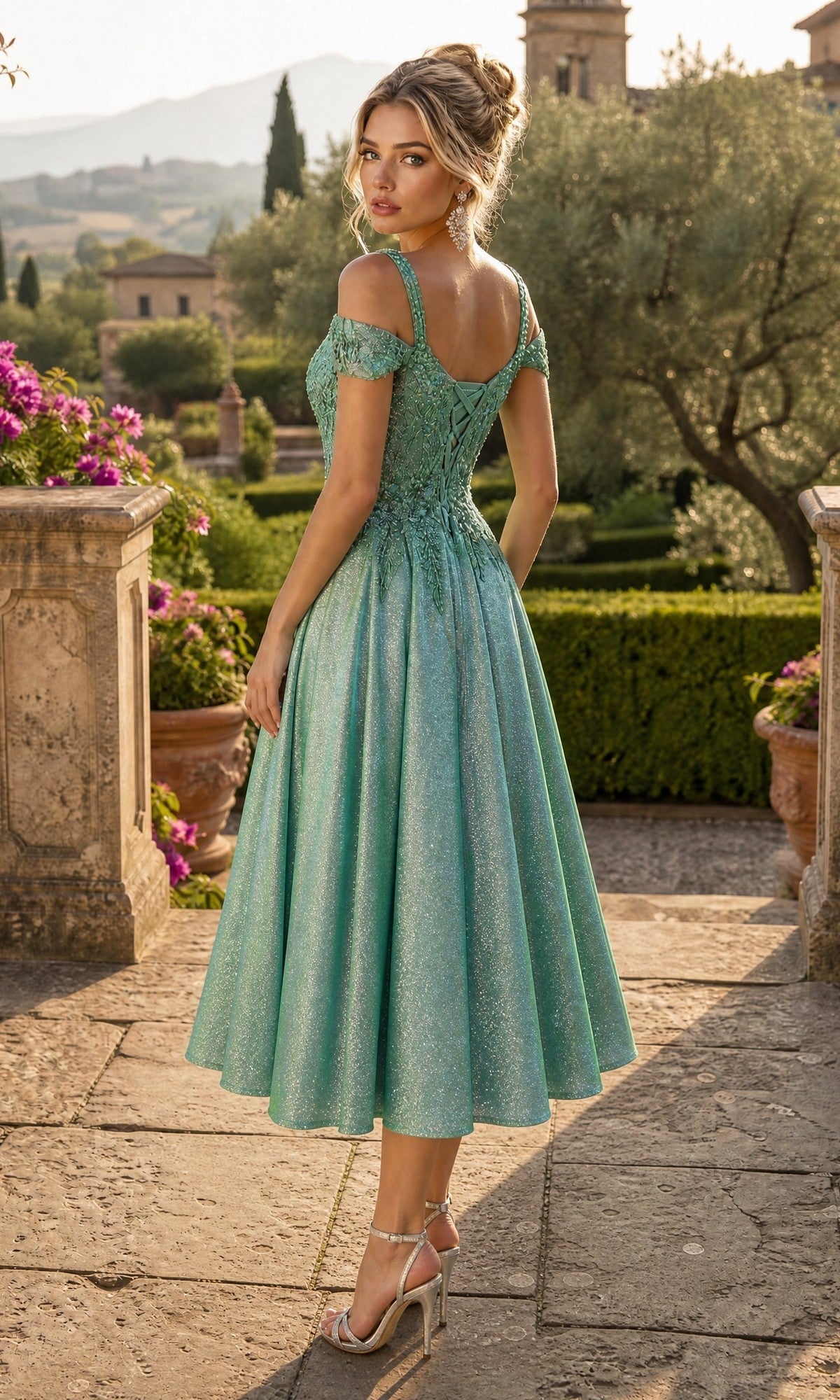 Chicas Long Wedding Guest Dress J049