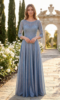 Blue Chicas Long Mother of the Bride Dress J052