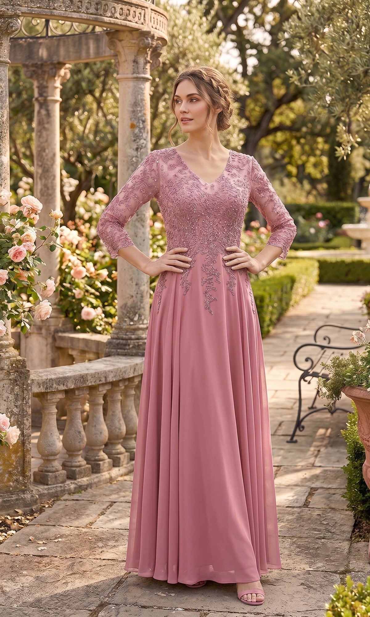 Chicas Long Mother of the Bride Dress J070