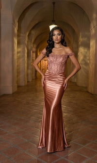 Rose Gold Chicas Long Formal Dress J094