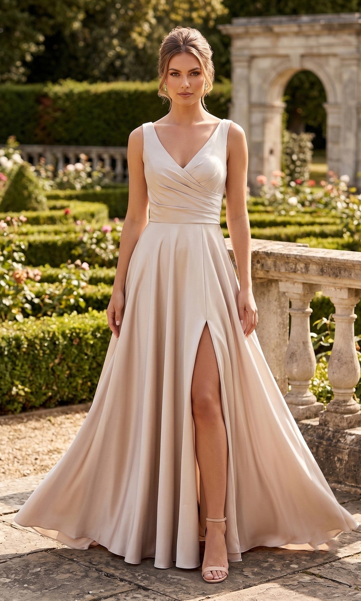 Champagne Chicas Long Formal Dress J112