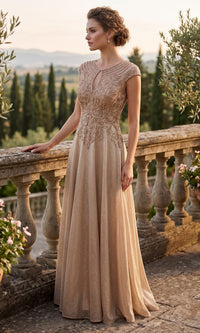 Champagne Chicas Long Mother of the Bride Dress J132