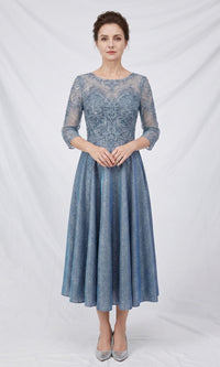 Blue Chicas Midi Wedding Guest Dress J152