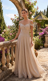 Champagne Chicas Long Mother of the Bride Dress J169