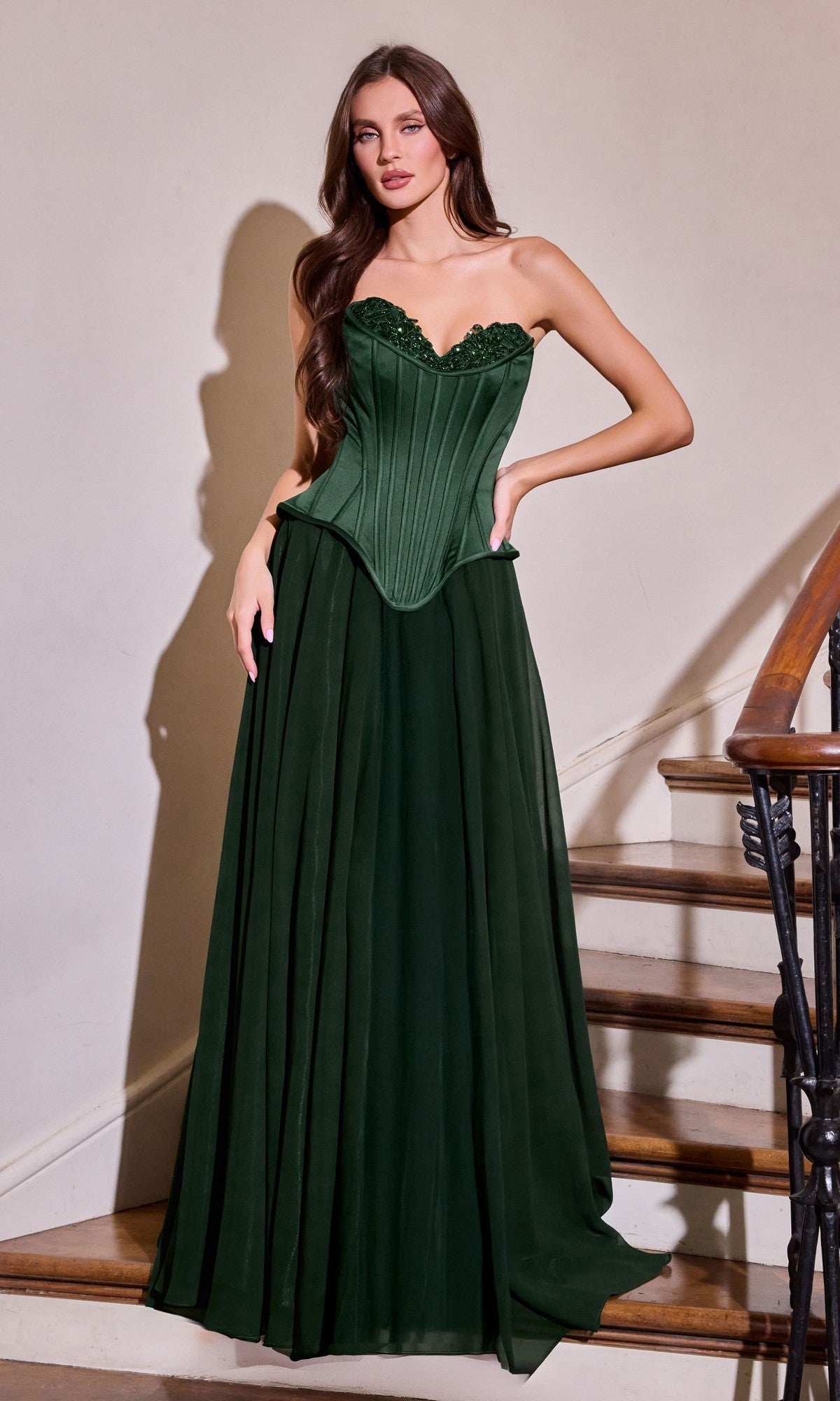 Emerald Ladivine Long Formal Dress J891 - Image