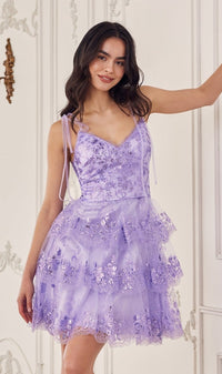 Lavender Ladivine Short Party Dress kv1090