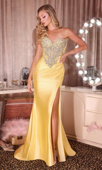 Yellow Ladivine Long Formal Dress KV1142 - Image