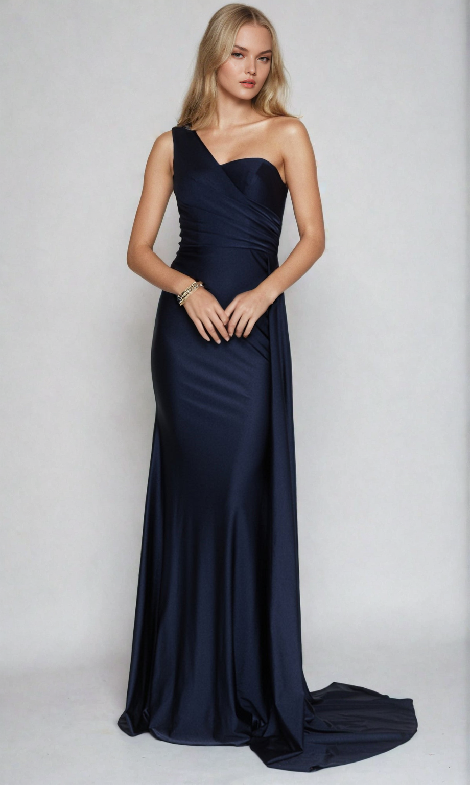 Navy Amelia Couture Long Prom Dress 387