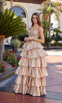 Rose Gold Nox Anabel Long Prom Dress n1762 - Image