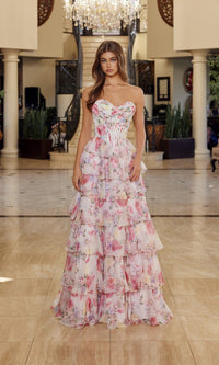 Blush Print Nox Anabel Long Prom Dress q1779 - Image