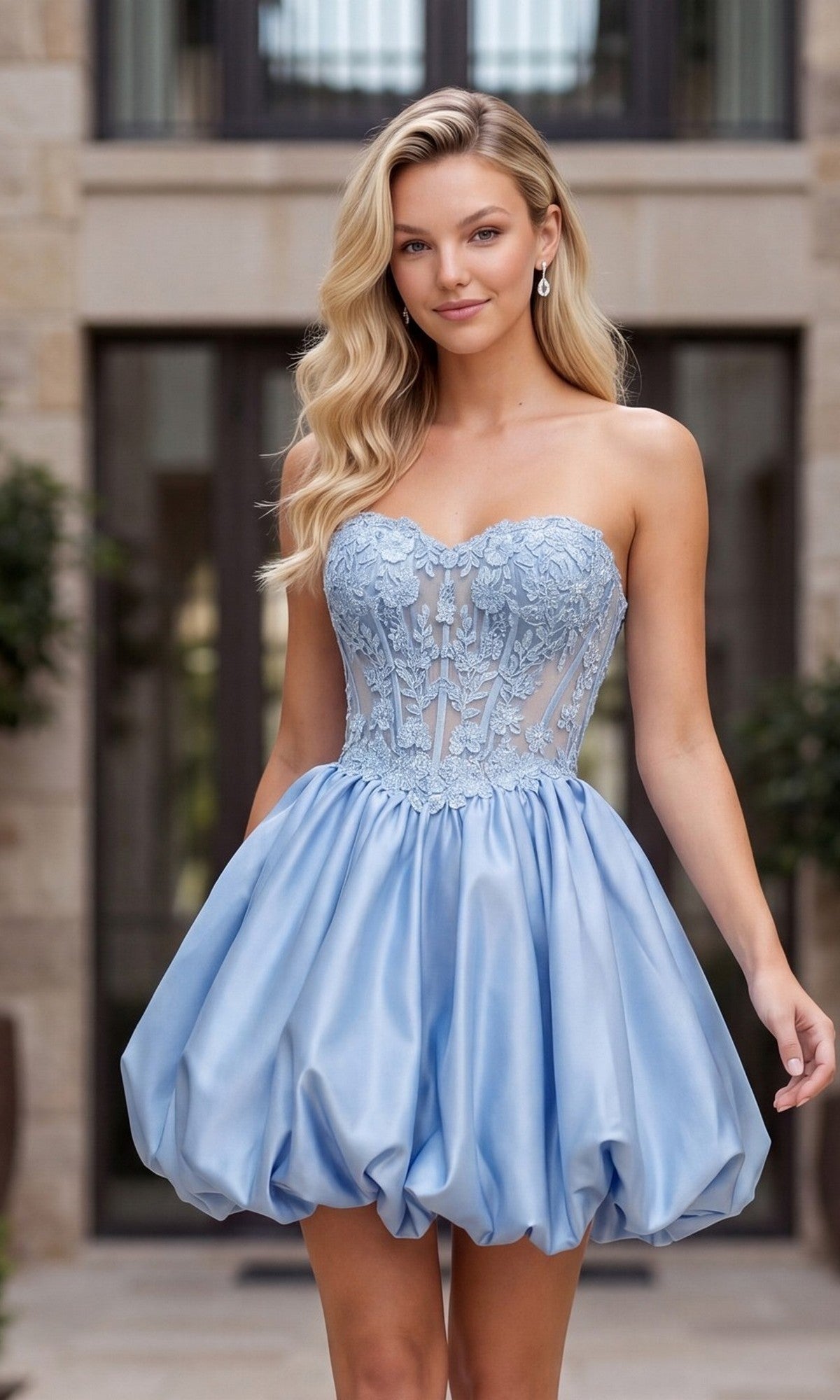 Powder Blue Nox Anabel Short Homecoming Dress Q7122