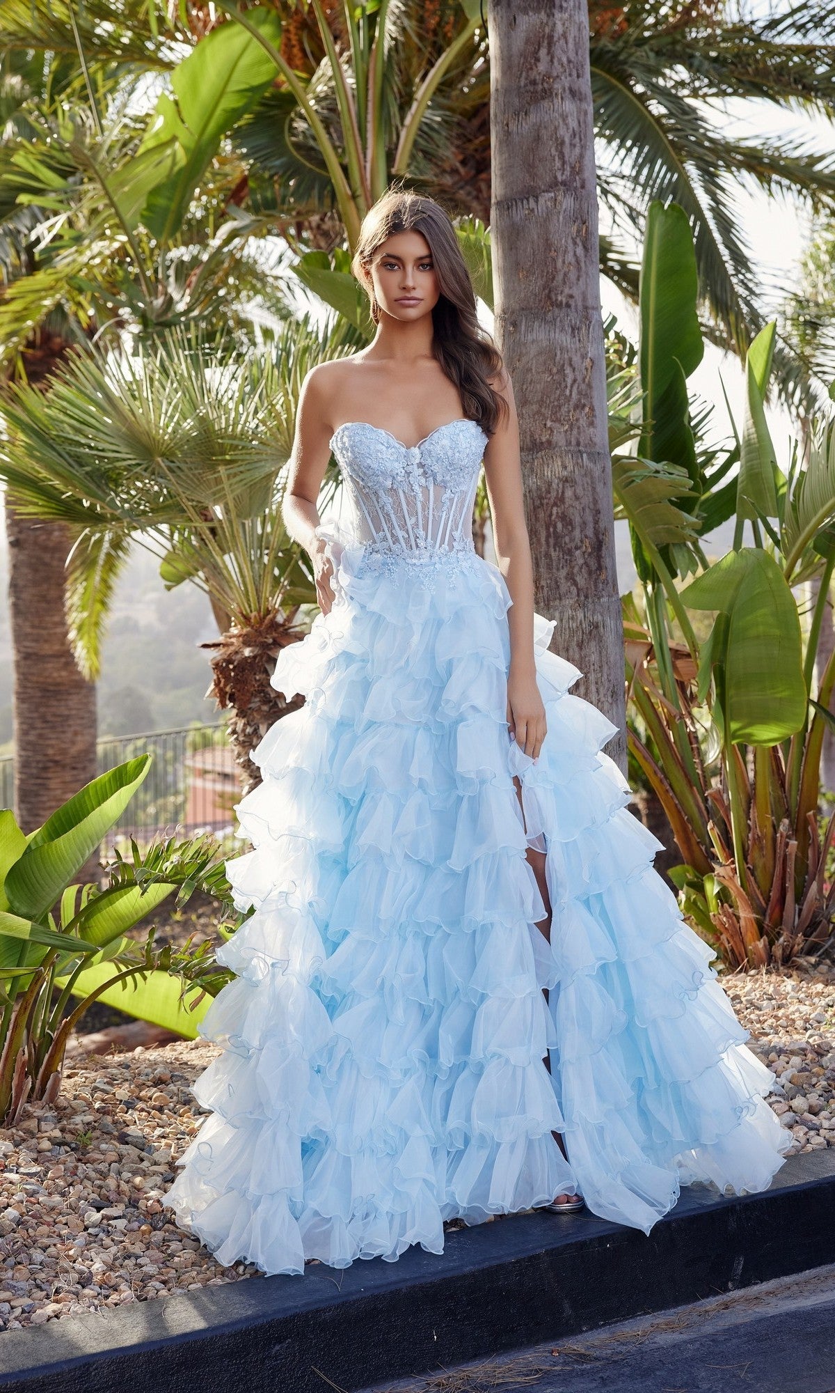 Light Blue Nox Anabel Long Prom Dress R1688