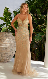 Gold Nox Anabel Long Prom Dress R1715