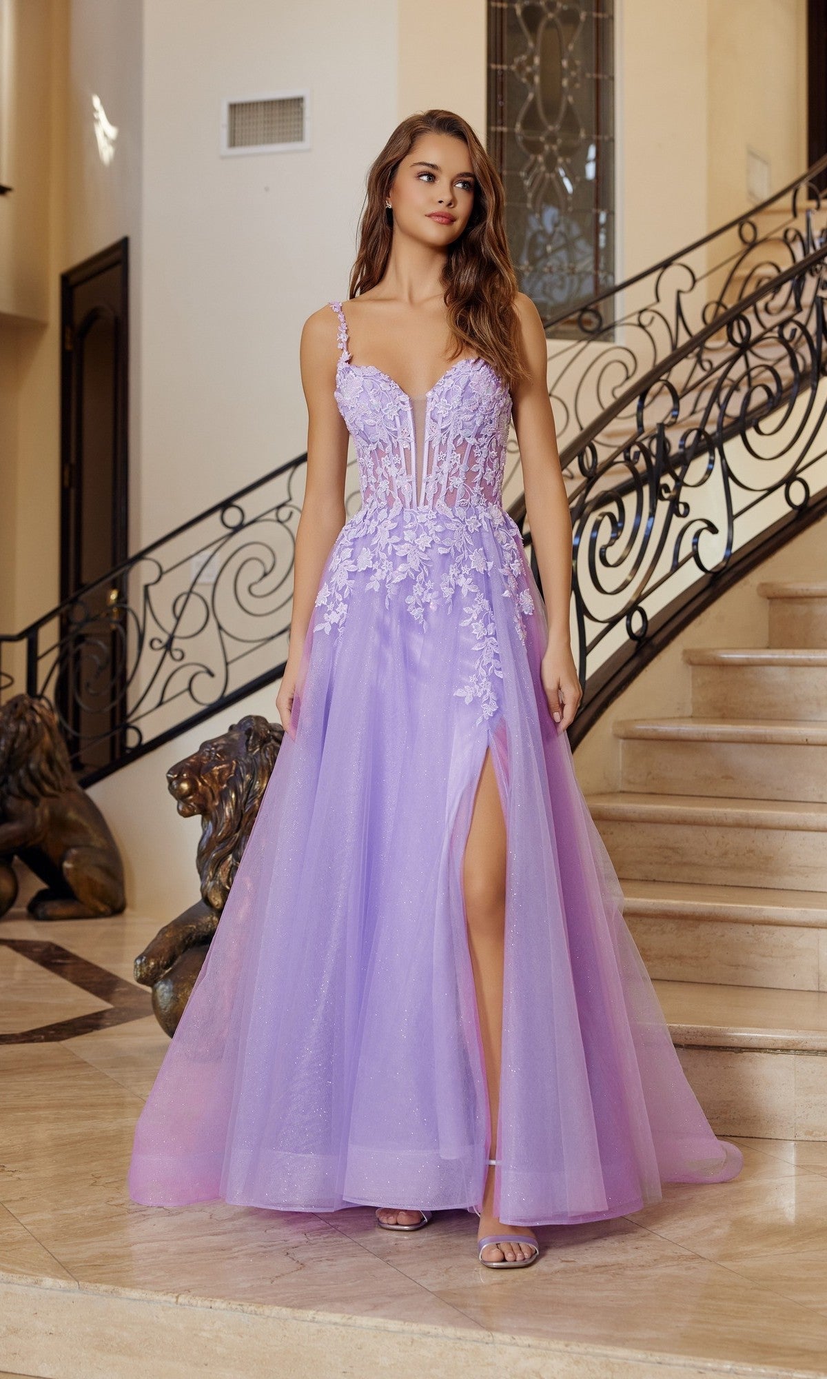 Long Prom Dress r1824 by Nox Anabel Lilac / 0