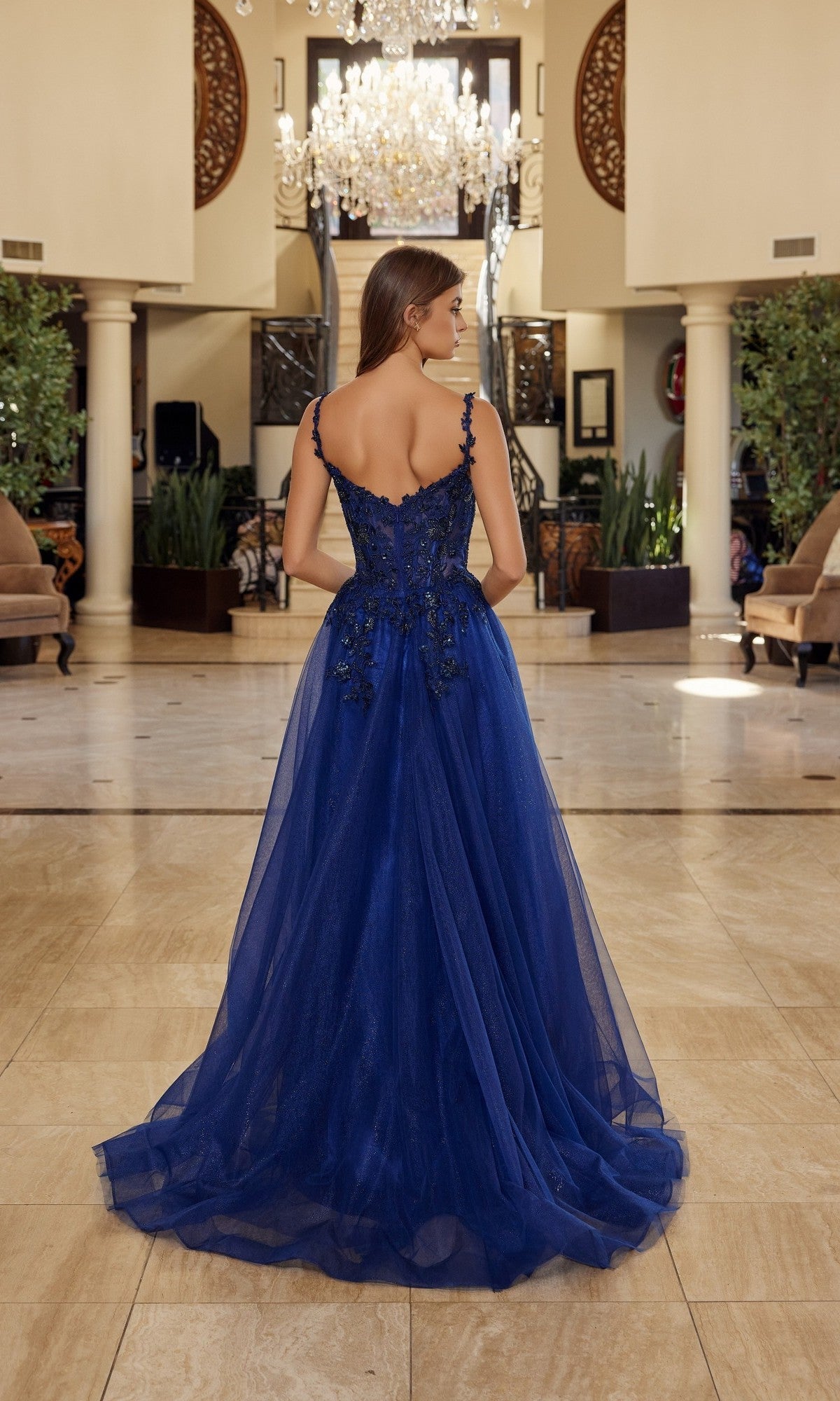 long navy blue prom dresses Long Prom Dress r1824 by Nox Anabel Lilac / 0