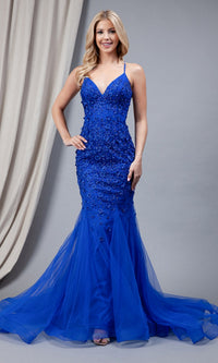 Royal Blue Amelia Couture Long Prom Dress SU066