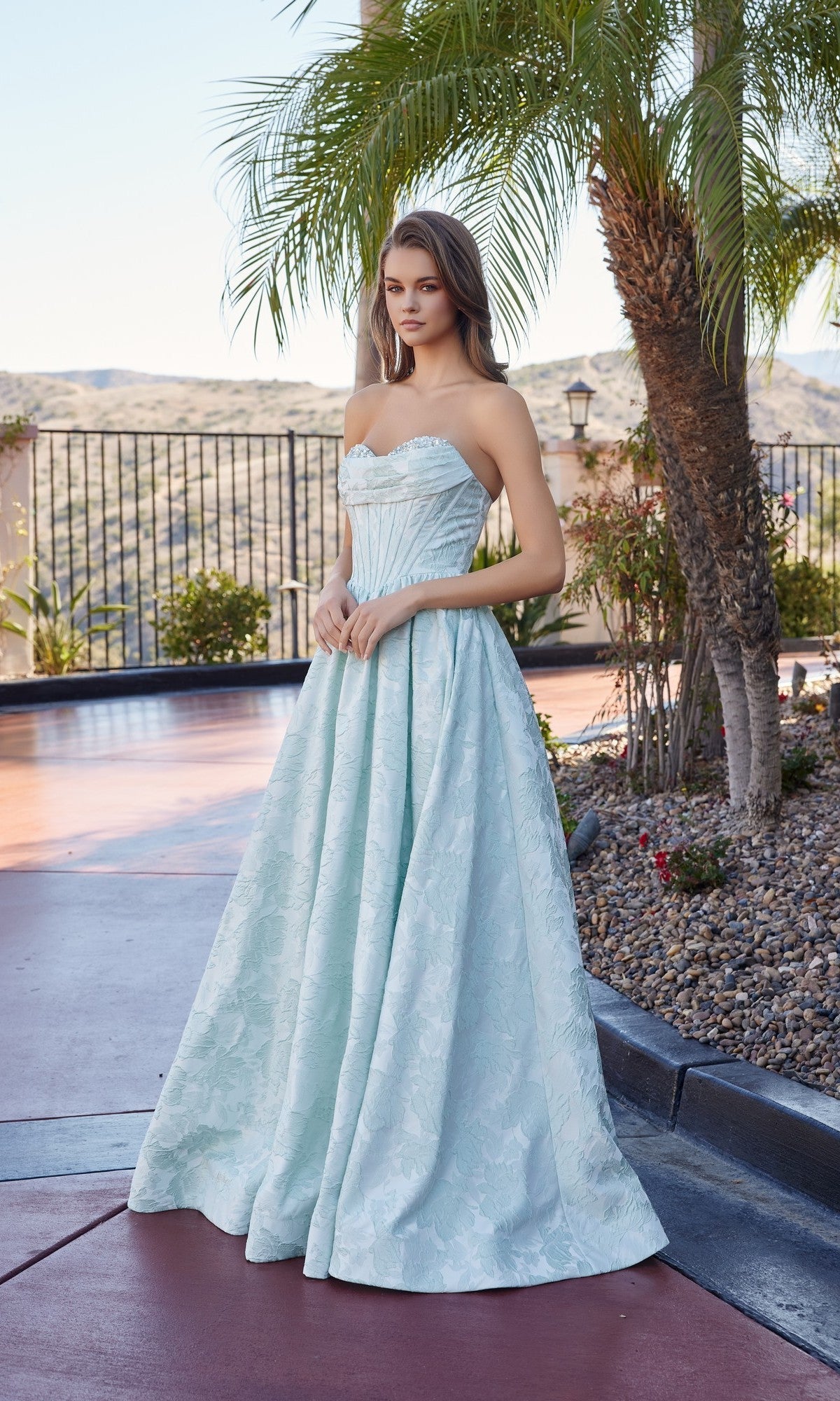 Sage Green Nox Anabel Long Prom Dress t1912 - Image