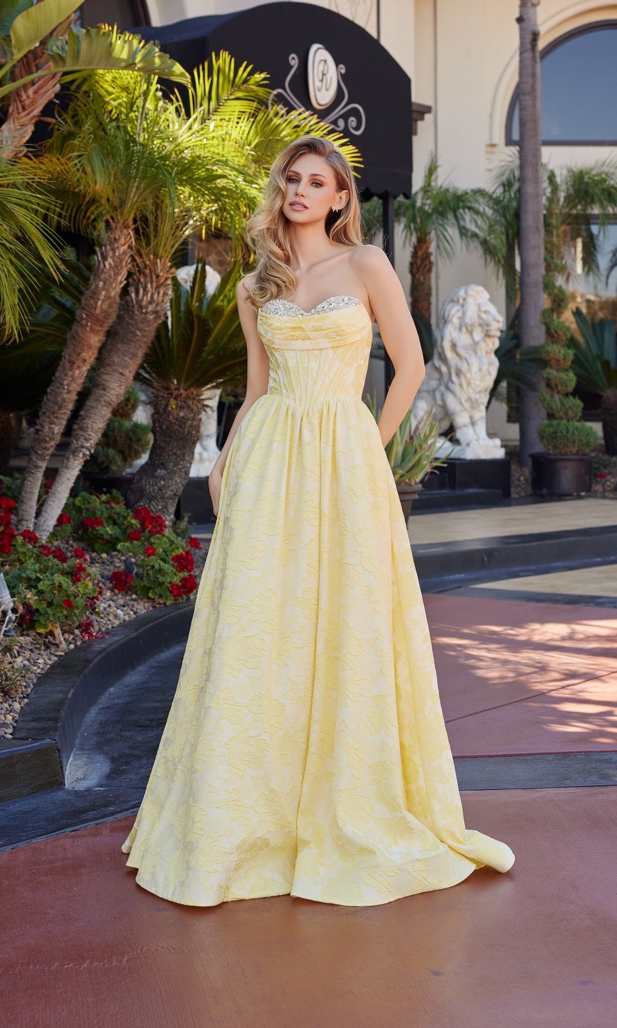 Yellow Nox Anabel Long Prom Dress t1912 - Image