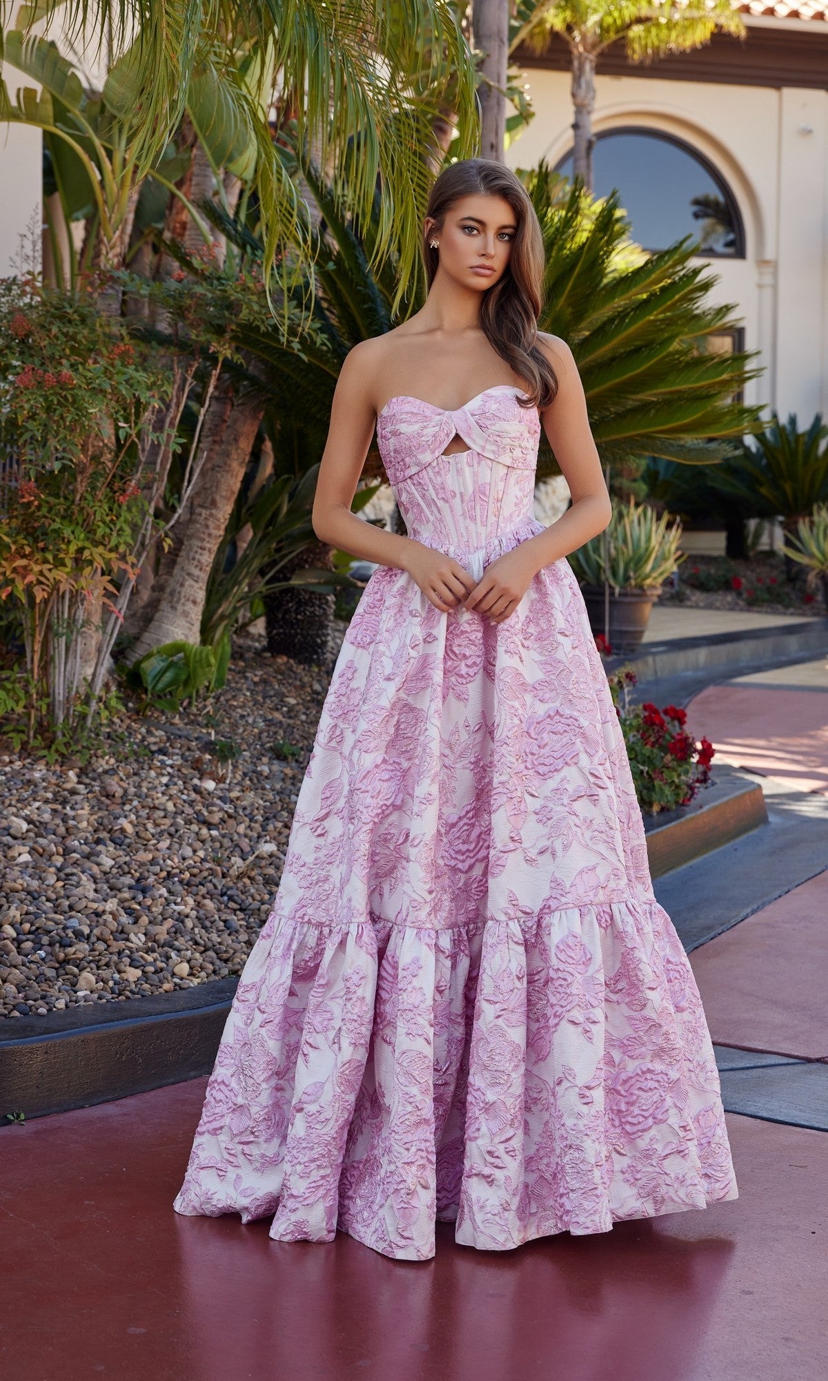 Pink Nox Anabel Long Prom Dress t1923 - Image