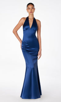 Navy Astee Long Formal Dress T2001