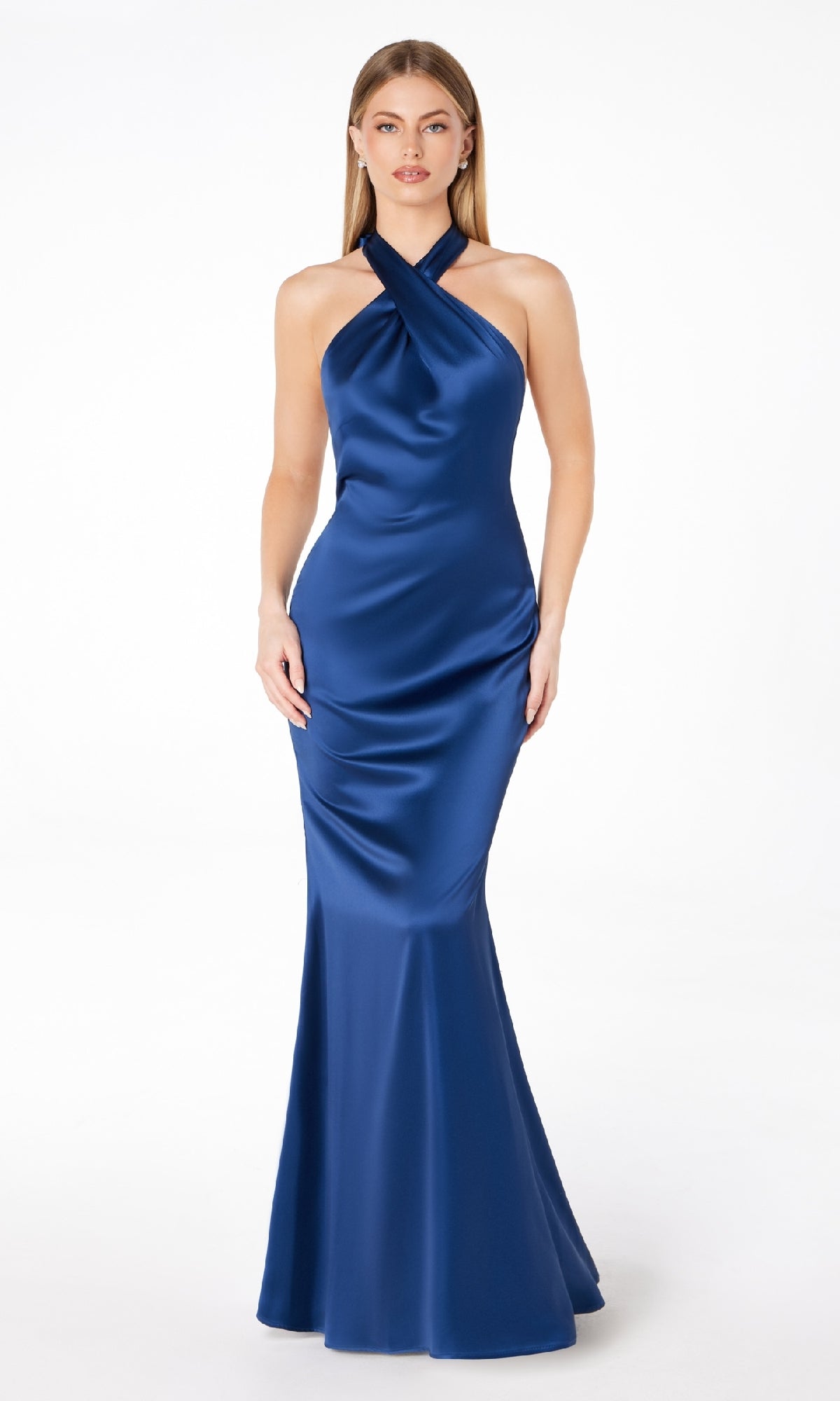 Navy Astee Long Formal Dress T2005
