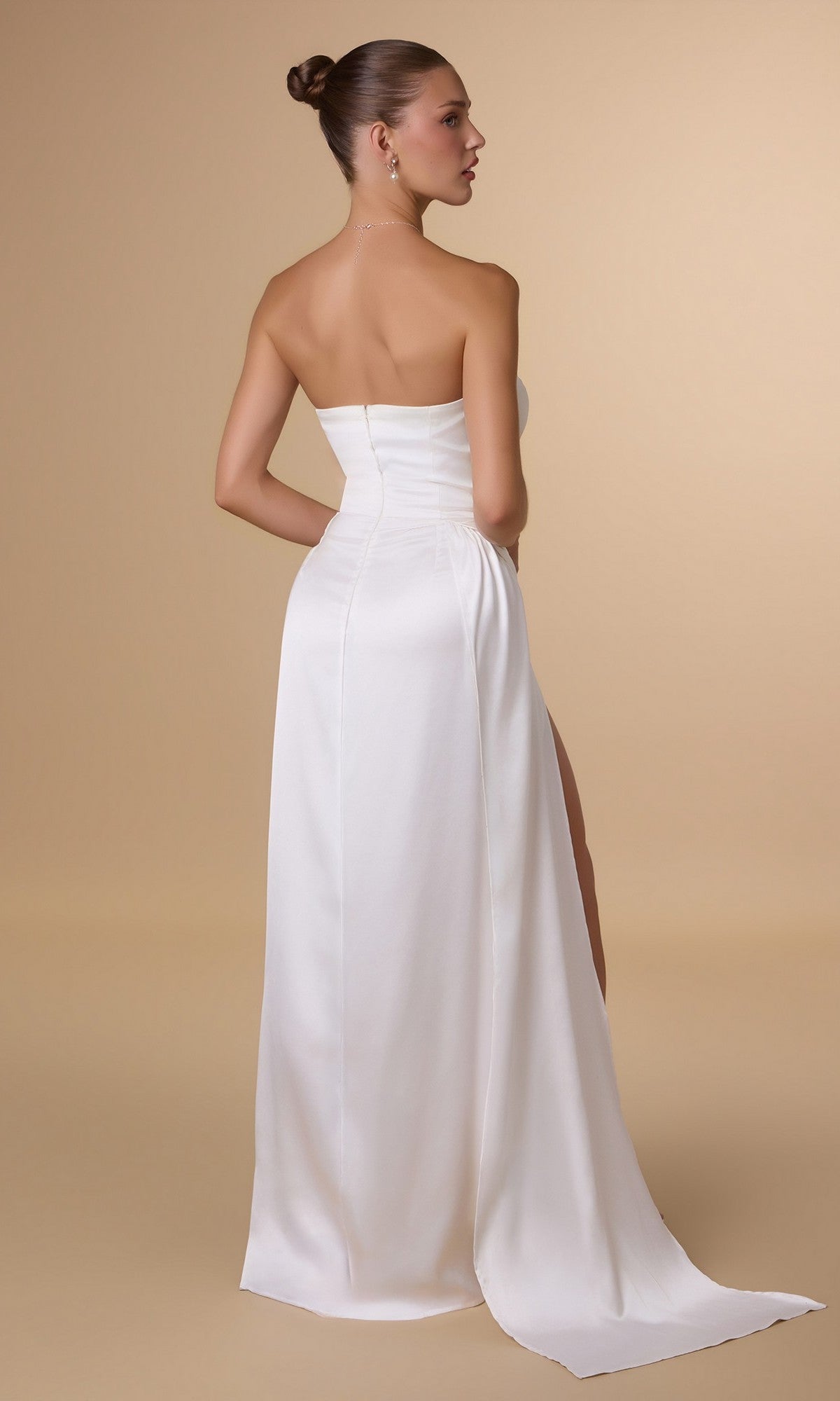 Amoris Long Off-White Prom Dress T215W