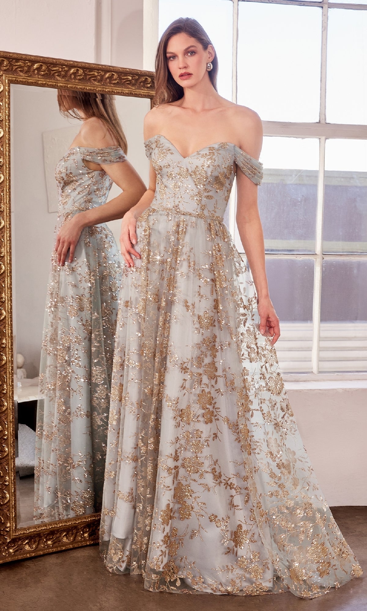Gold Mist Ladivine Long Formal Dress t607