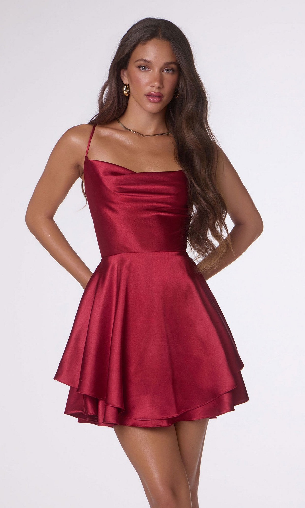 Burgundy Amoris Short Party Dress T616