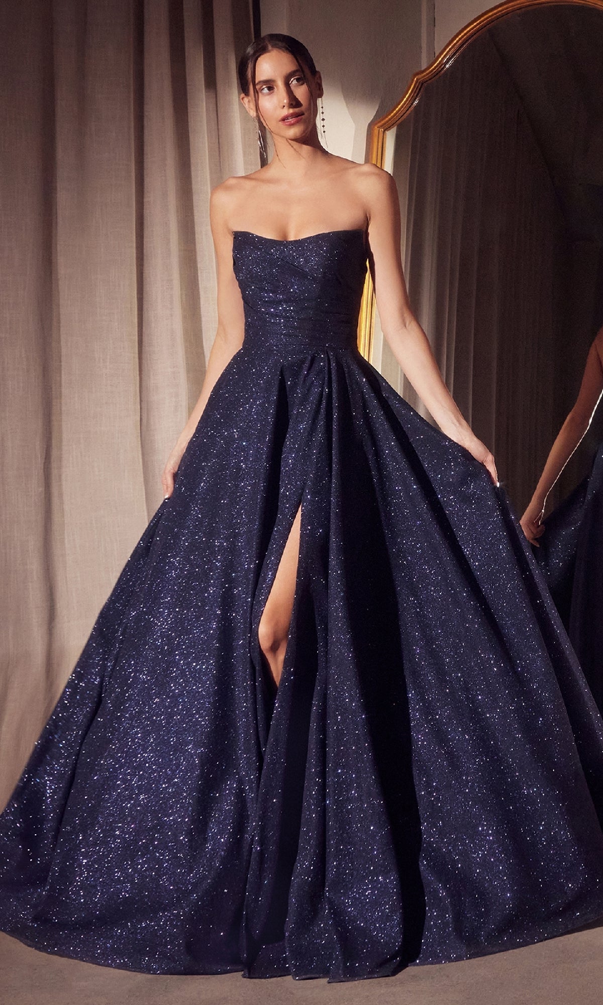 Navy Amoris Long Prom Dress T701