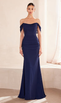 Navy Amoris Long Prom Dress T705