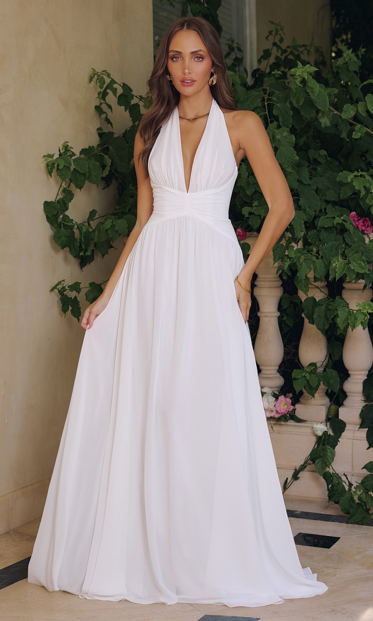 Off White Amoris Long Formal Dress T715W - Image