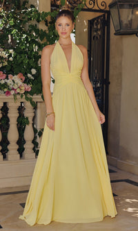 Light Yellow Amoris Long Formal Dress T715 - Image