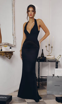 Black Amoris Long Formal Dress T720 - Image