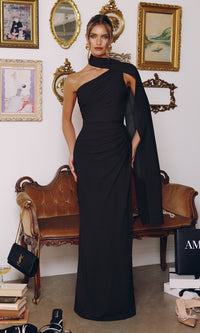 Black Amoris Long Formal Dress T730 - Image