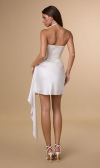 Amoris Short Off-White Party Dress T734W