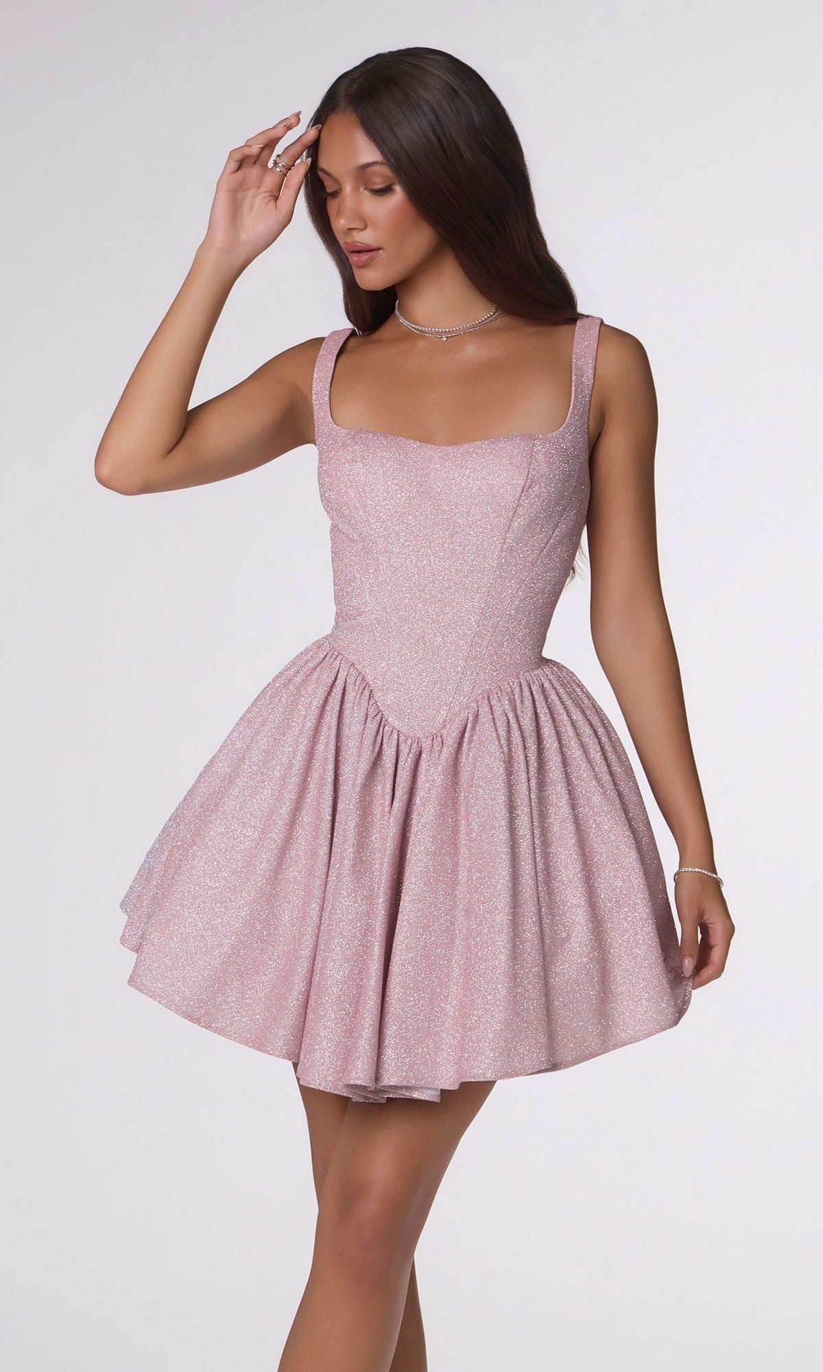 Light Pink Amoris Short Party Dress T738