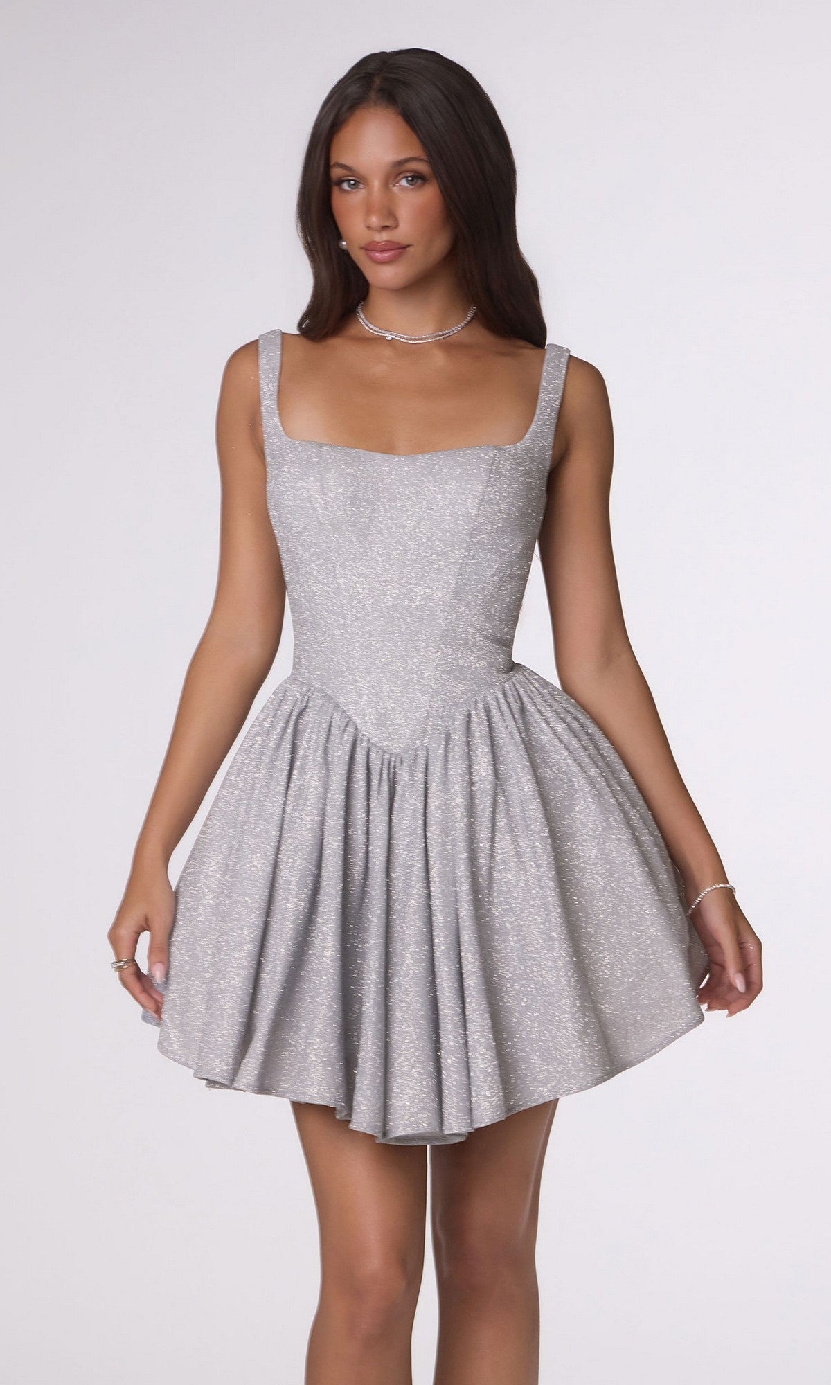 Silver Amoris Short Party Dress T738