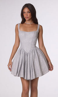 Silver Amoris Short Party Dress T738