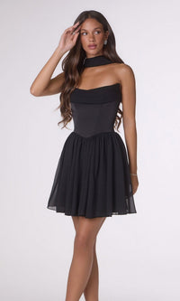 Black Amoris Short Party Dress T740