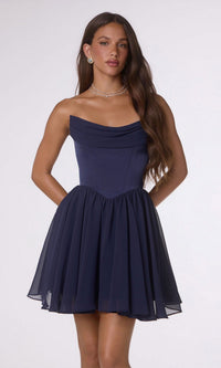 Navy Amoris Short Party Dress T740