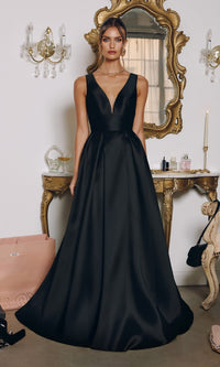 Black Amoris Long Formal Dress T814 - Image
