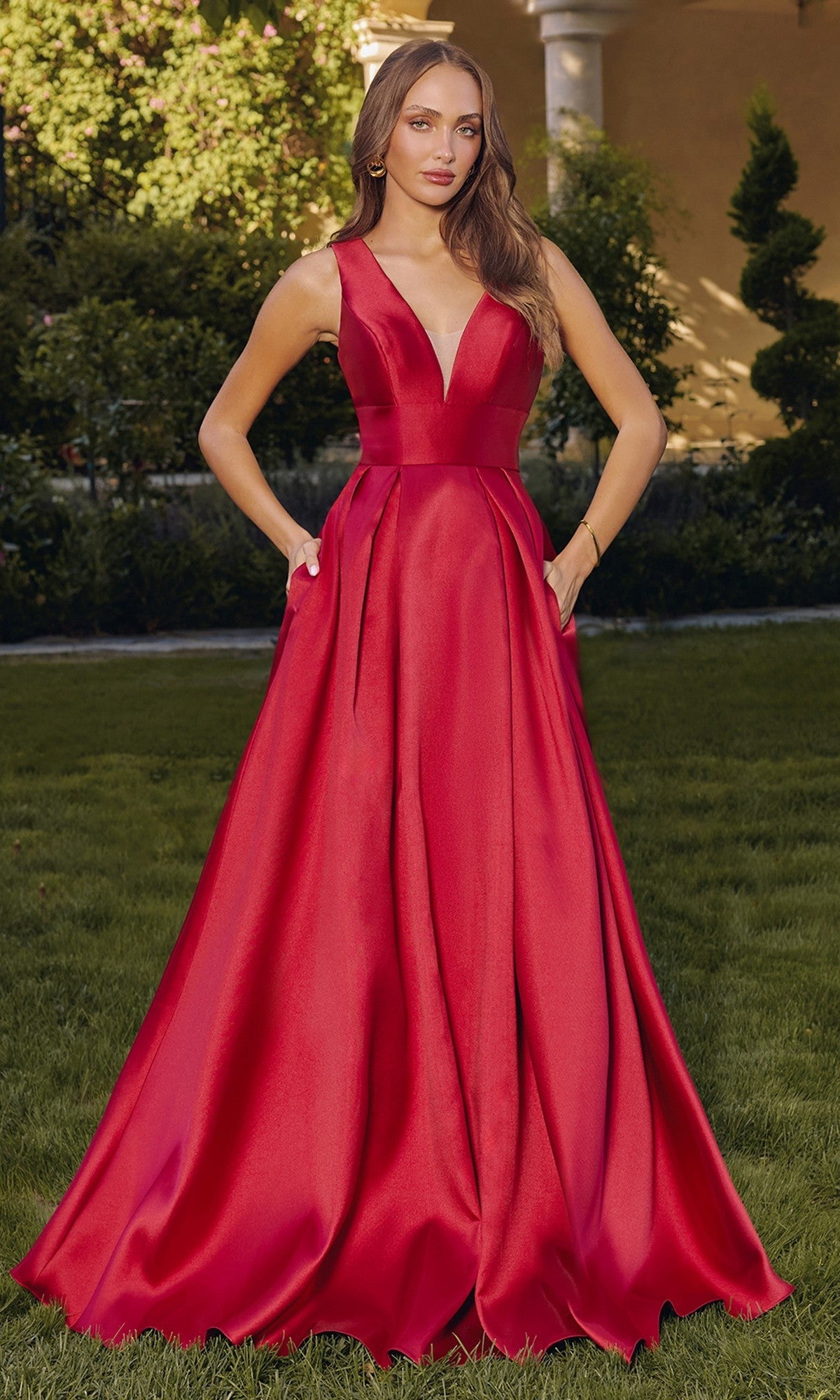 Burgundy Amoris Long Formal Dress T814 - Image
