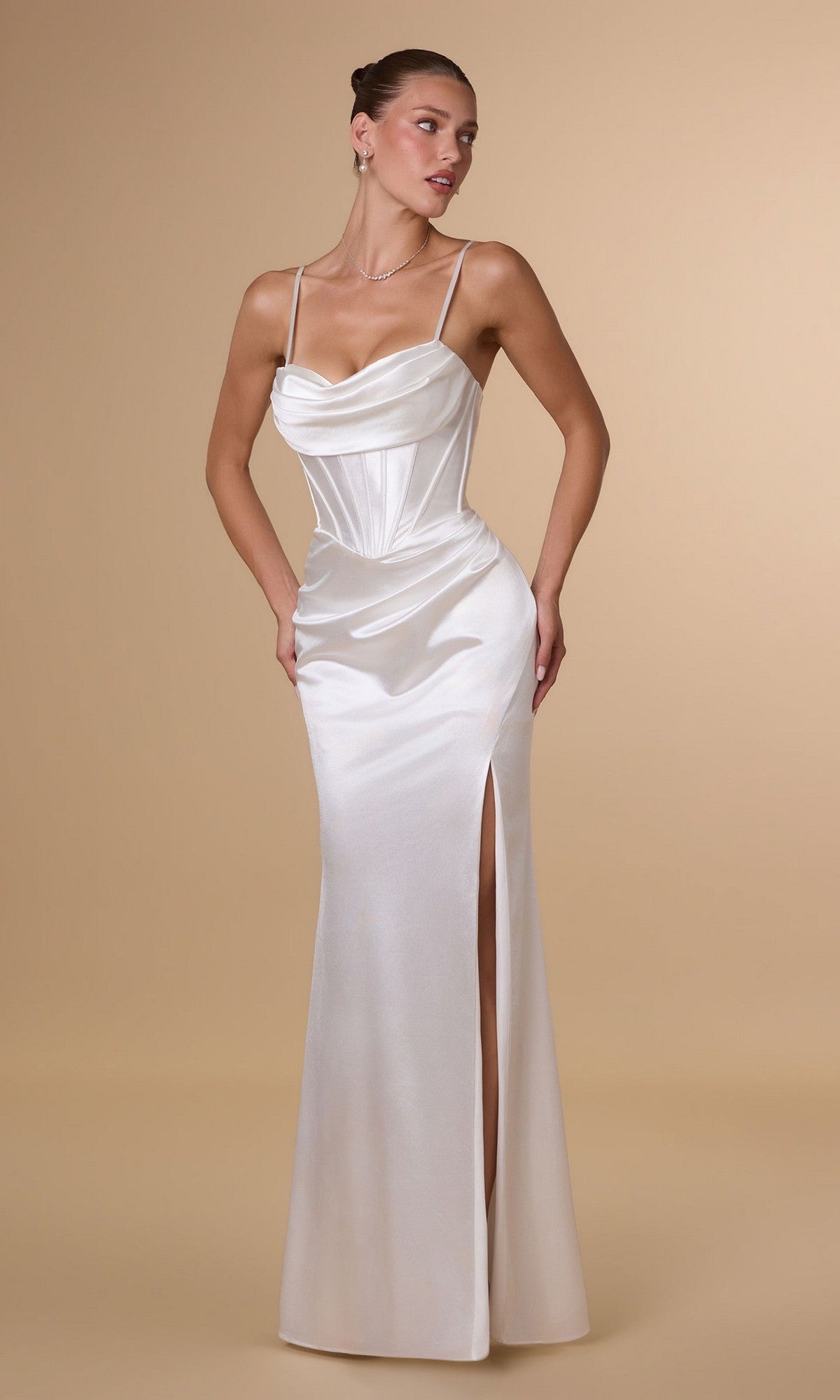 Off White Amoris Long Off-White Prom Dress T815W