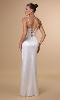 Amoris Long Off-White Prom Dress T815W